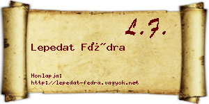 Lepedat Fédra névjegykártya